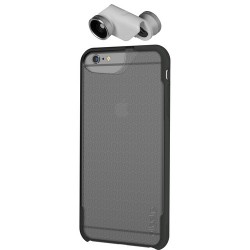 Olloclip 4-in-1 Photo Lens Plus Ollocase for iPhone 6/6S (Silver Lens with White Clip & Clear and Gray Case)