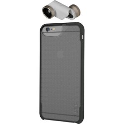 Olloclip 4-in-1 Photo Lens Plus Ollocase for iPhone 6/6S Plus (Gold Lens with White Clip & Clear and Gray Case)
